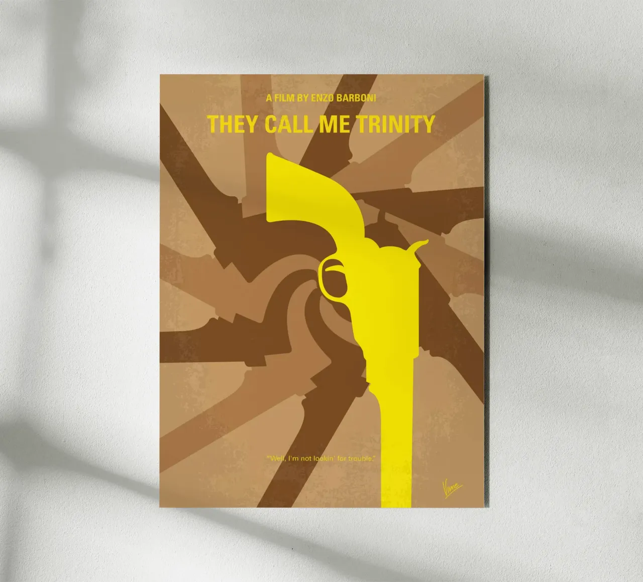 No431 My They Call Me Trinity minimal movie poster alluminio dibond da Chungkong