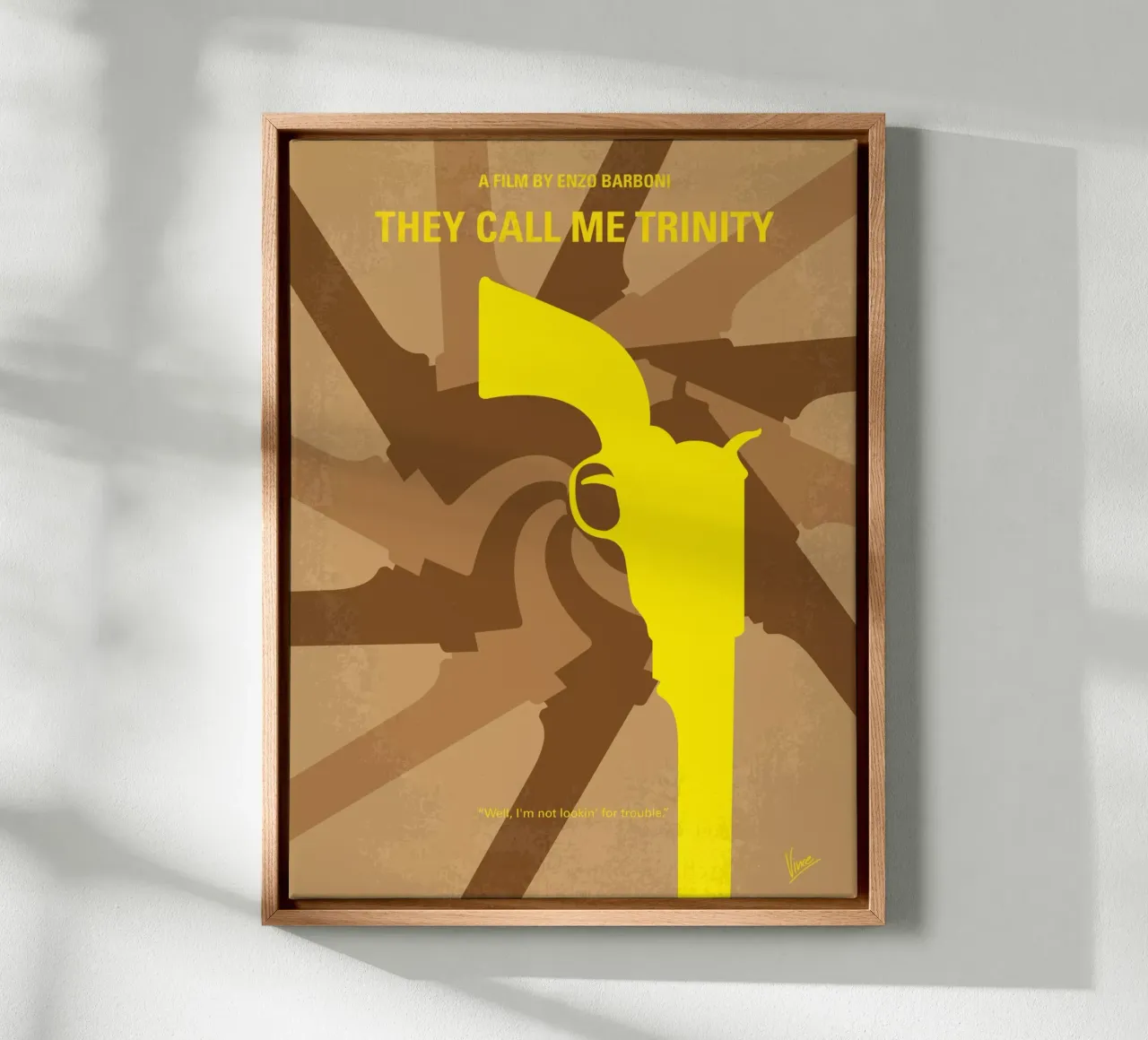 No431 My They Call Me Trinity minimal movie poster tela con Cornice a cassetta da Chungkong