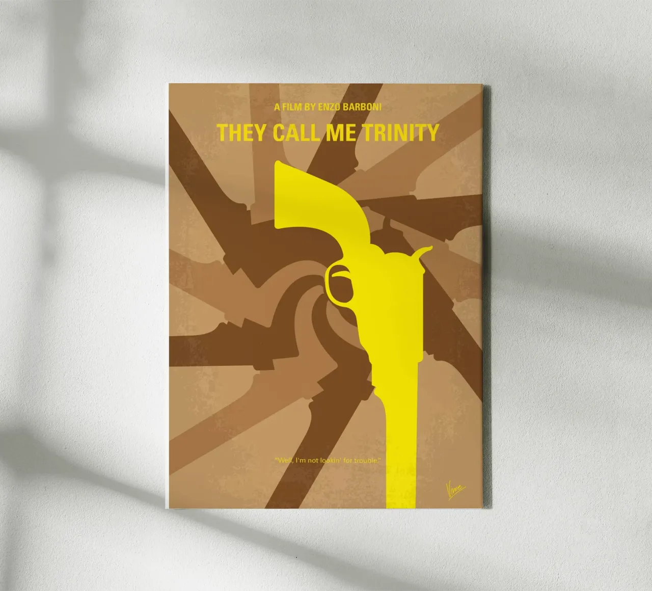 No431 My They Call Me Trinity minimal movie poster tela con Cornice a cassetta da Chungkong