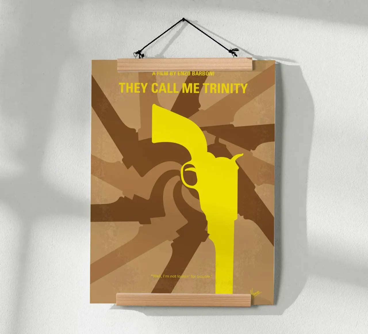 No431 My They Call Me Trinity minimal movie poster carta hahnemühle da Chungkong