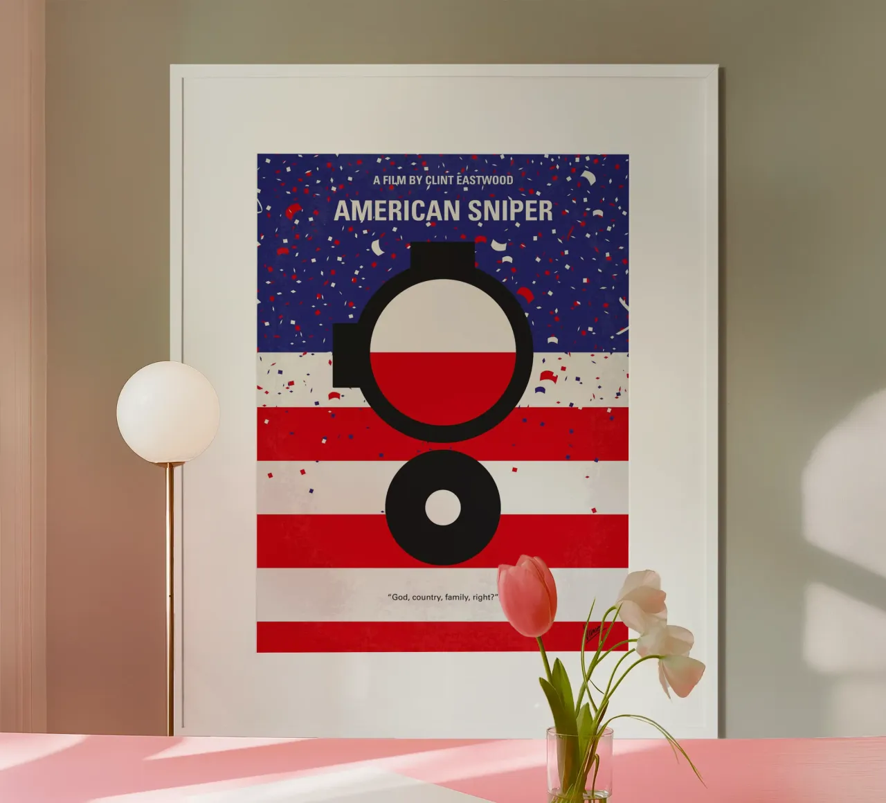 No435 My American Sniper minimal movie poster poster con telaio in legno da Chungkong