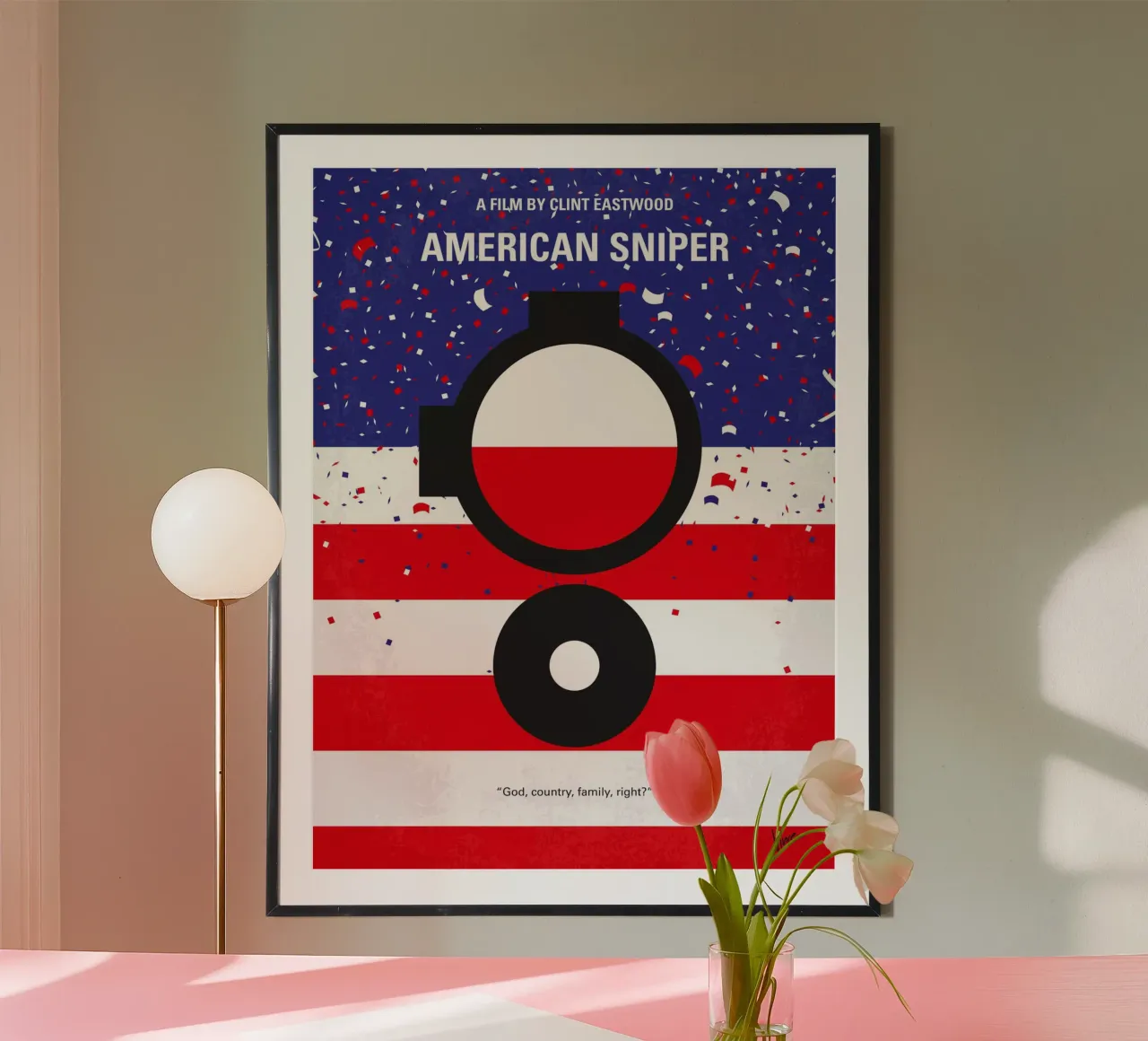 No435 My American Sniper minimal movie poster poster con telaio in legno da Chungkong