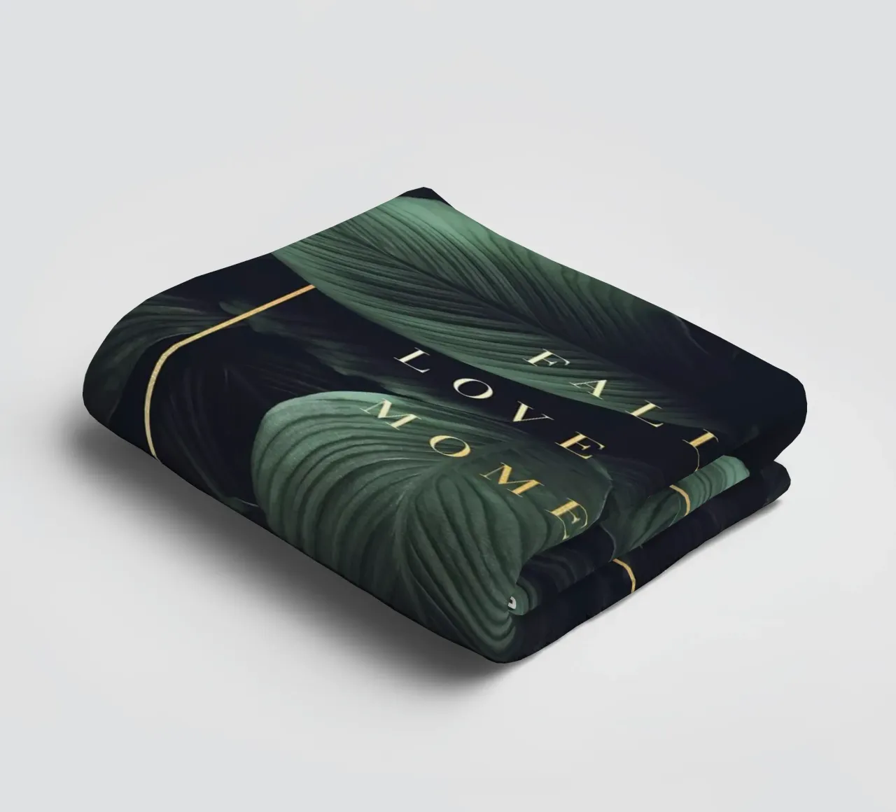 Botanische elegantie - groen bladontwerp met quote badhanddoek van Whole©