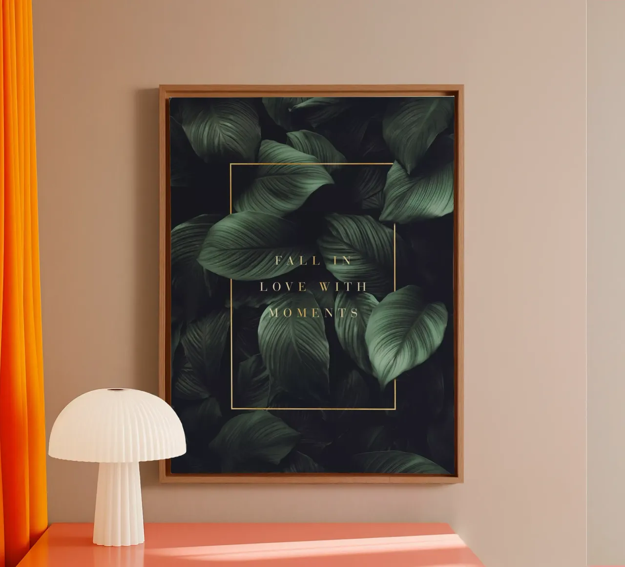 Botanische elegantie - groen bladontwerp met quote canvas met Baklijst van Whole©