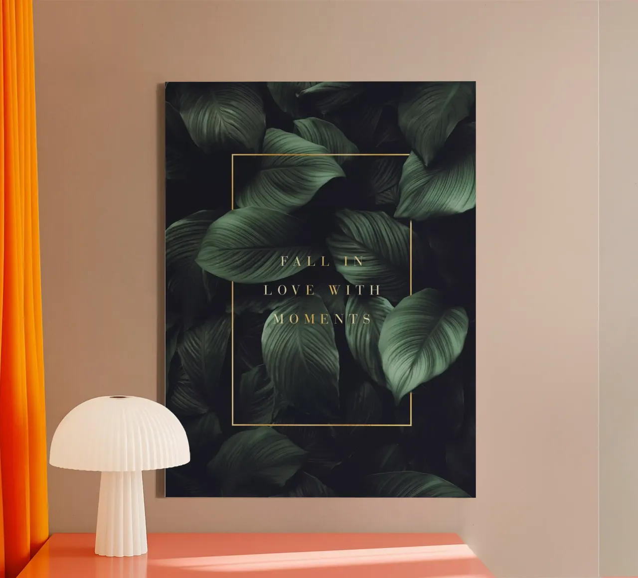 Botanische elegantie - groen bladontwerp met quote canvas met Baklijst van Whole©
