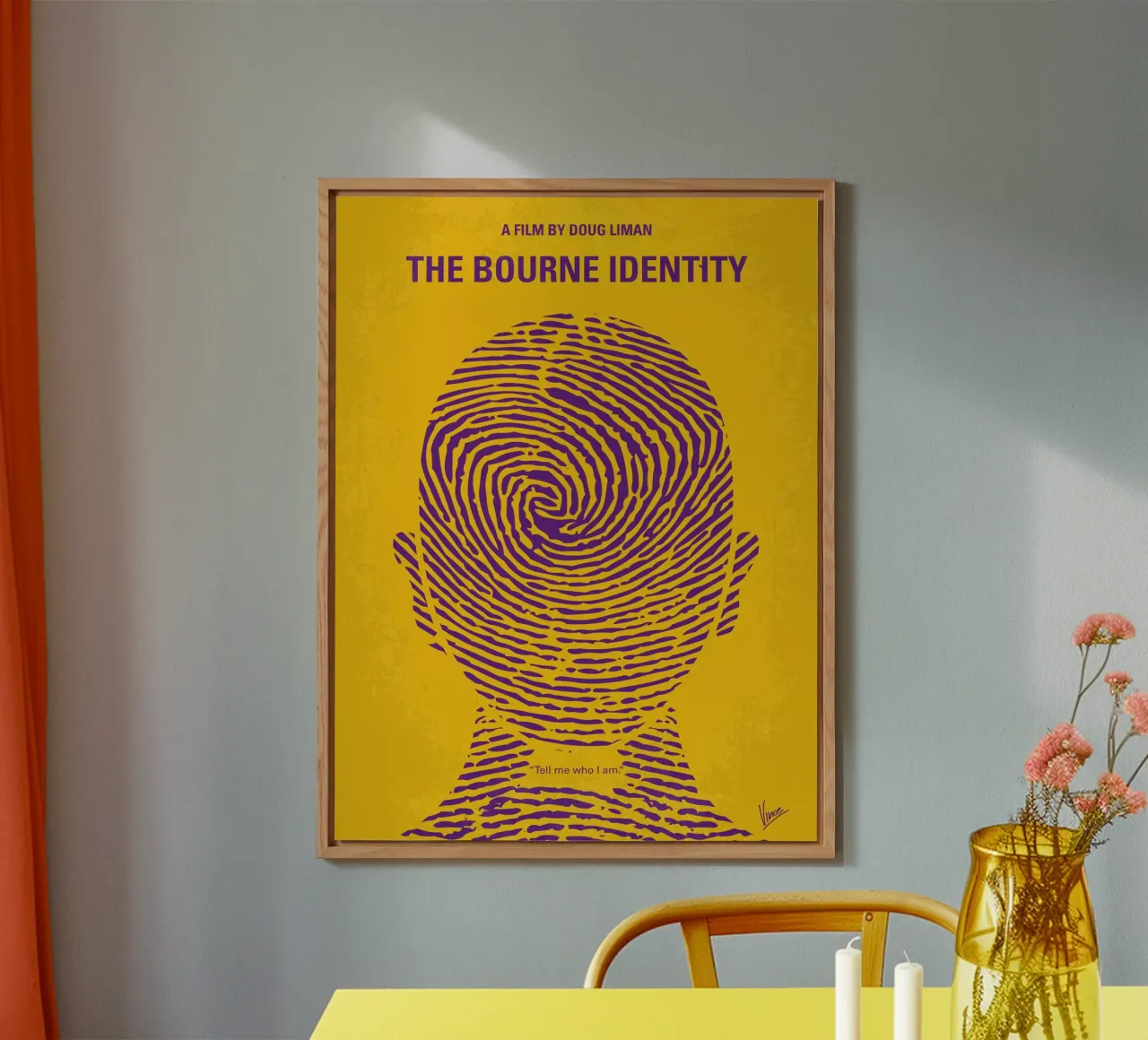No439 My The Bourne identity minimal movie poster alluminio dibond da Chungkong