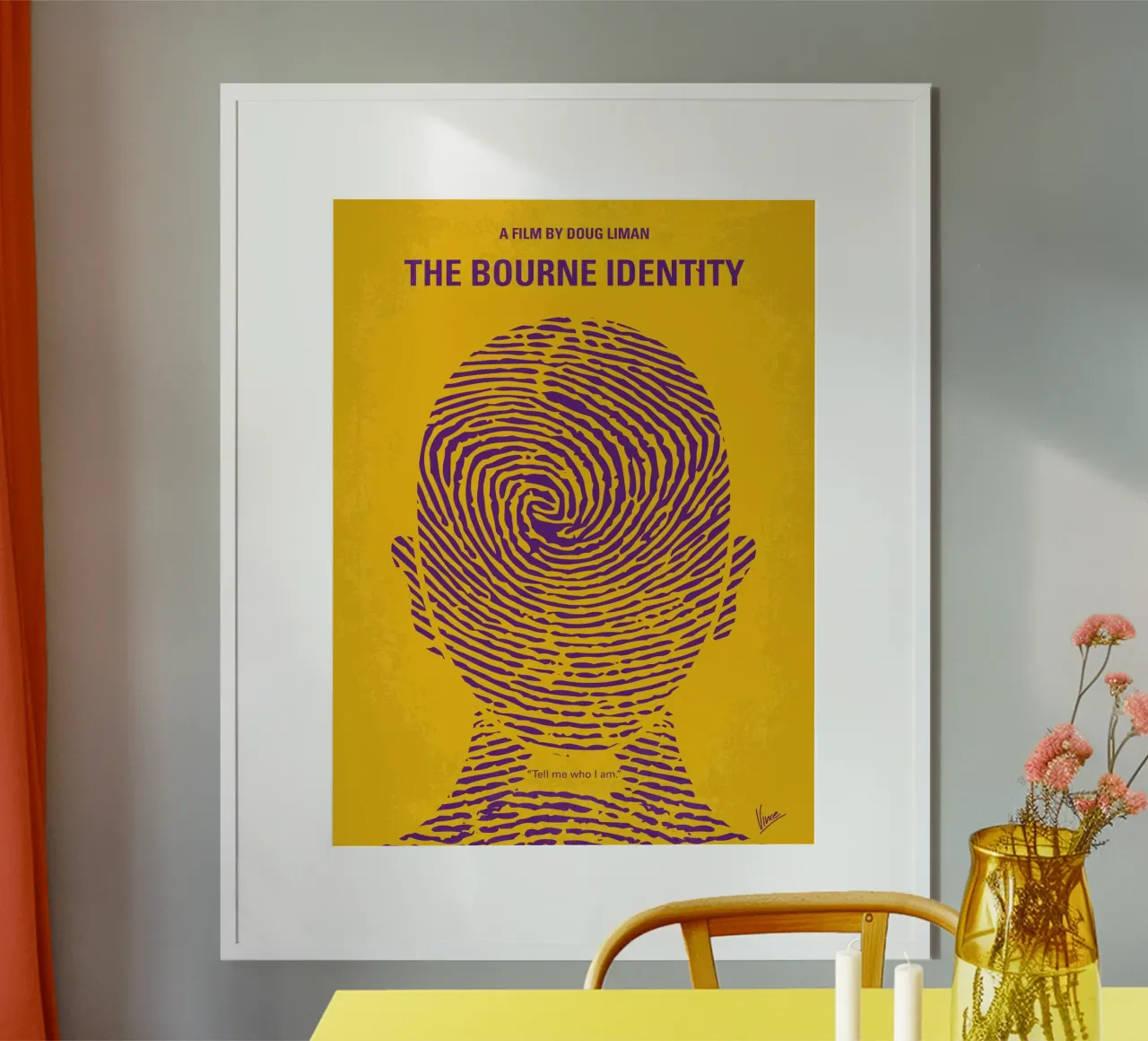 No439 My The Bourne identity minimal movie poster poster con telaio in alluminio da Chungkong