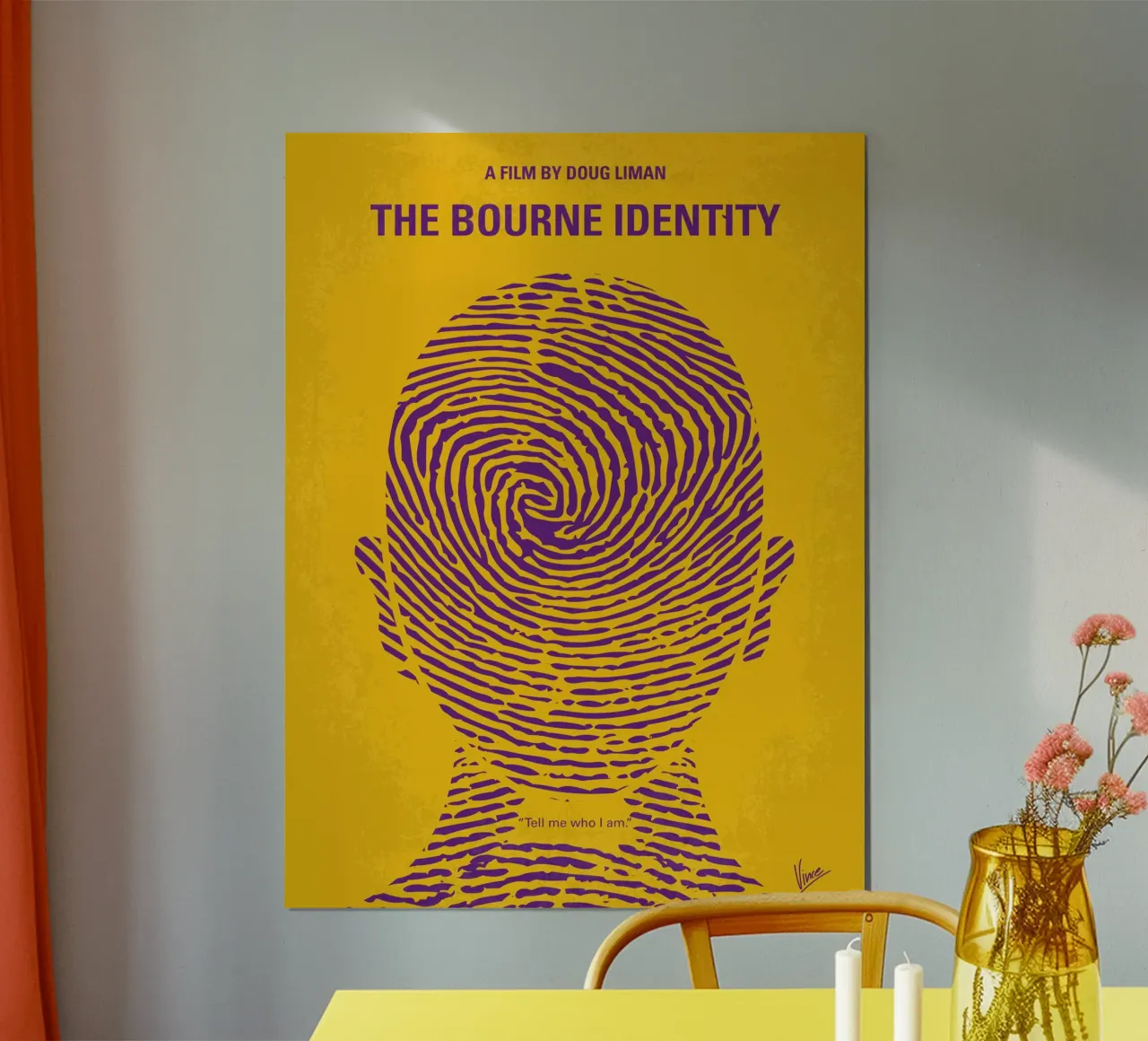 No439 My The Bourne identity minimal movie poster poster con telaio in alluminio da Chungkong