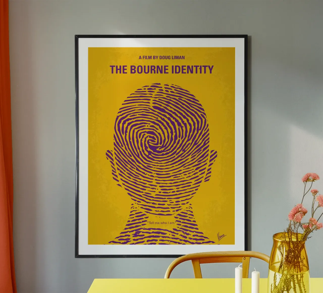 No439 My The Bourne identity minimal movie poster poster con telaio in alluminio da Chungkong