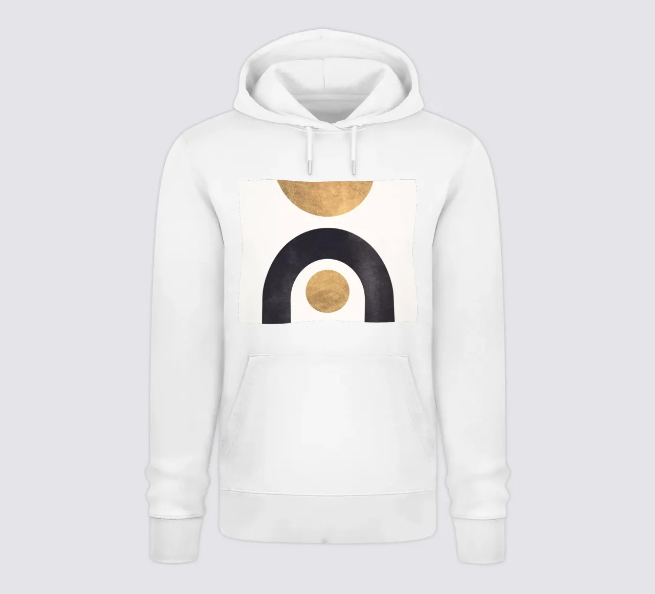 Forme geometriche - minimalismo in oro e nero felpa con cappuccio da Whole©