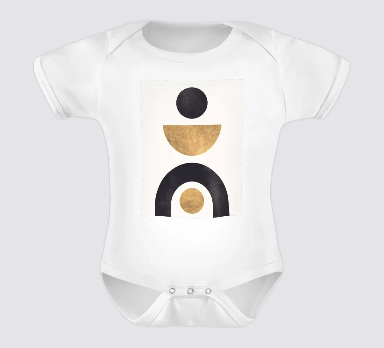 Forme geometriche - minimalismo in oro e nero body neonato maniche corte da Whole©