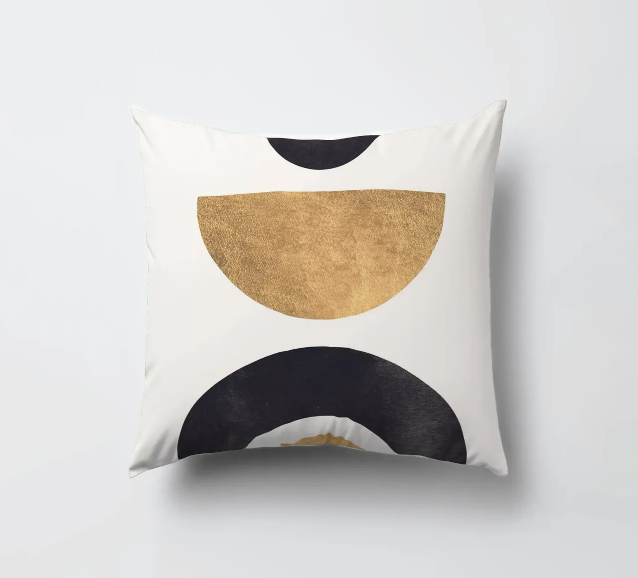 Forme geometriche - minimalismo in oro e nero cuscino da Whole©
