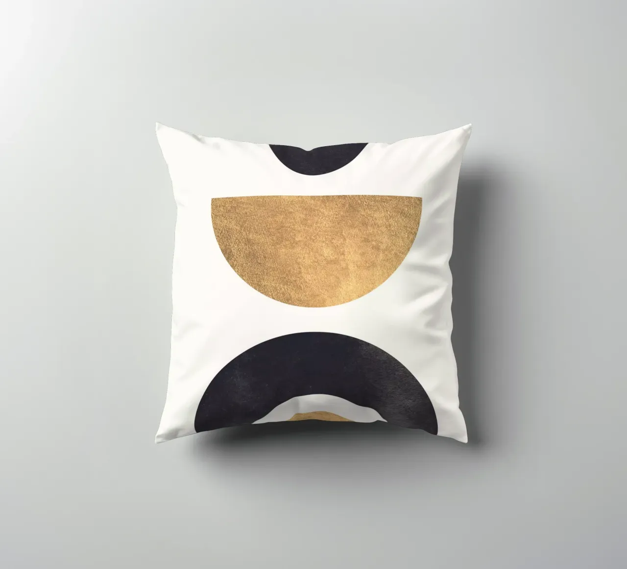 Forme geometriche - minimalismo in oro e nero cuscino da Whole©