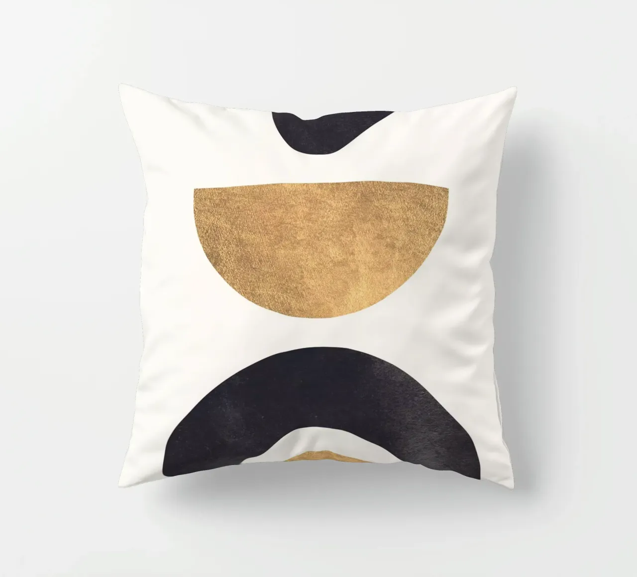 Forme geometriche - minimalismo in oro e nero cuscino da Whole©