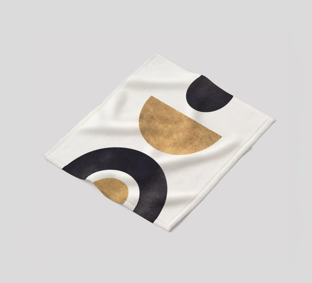 Forme geometriche - minimalismo in oro e nero coperta in pile da Whole©