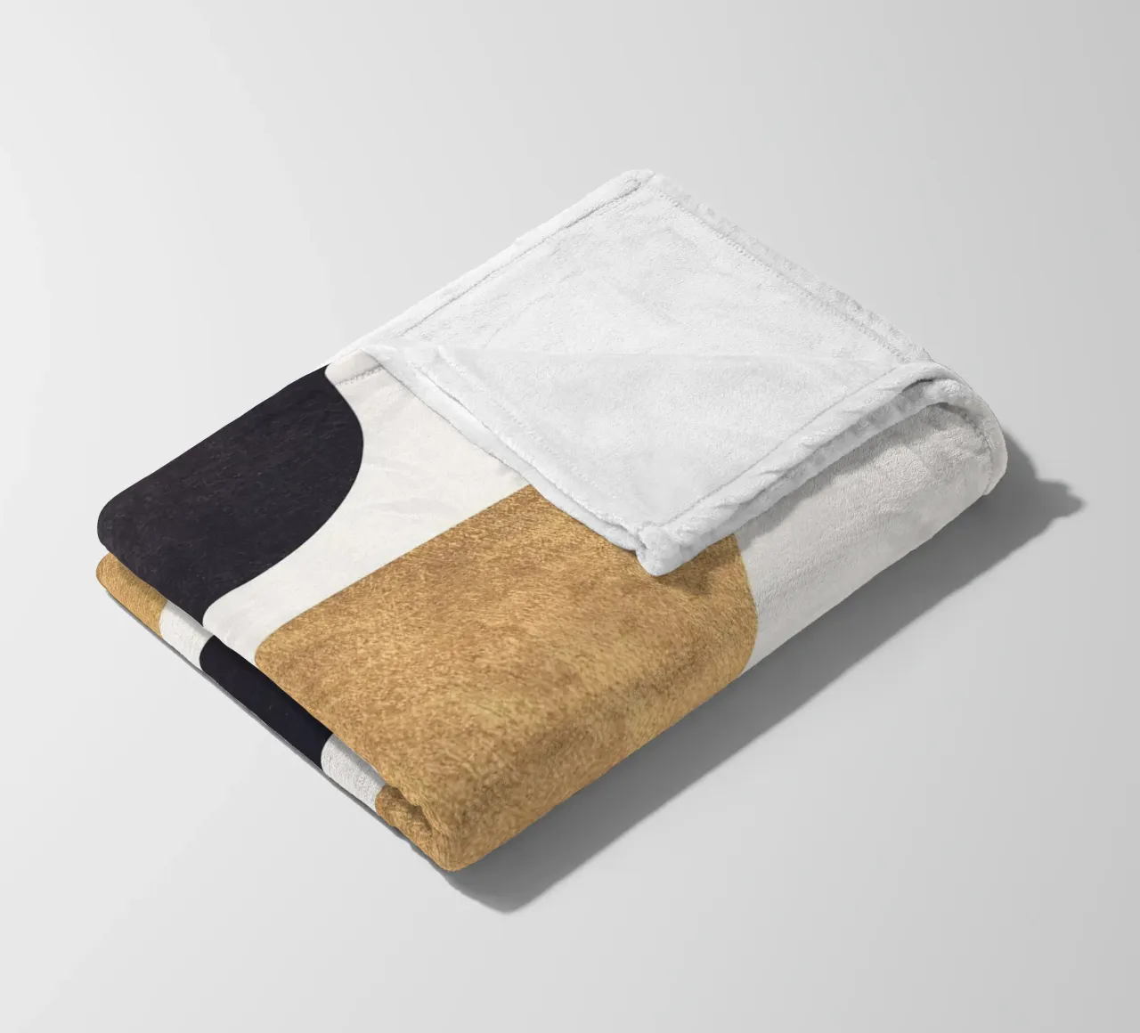 Forme geometriche - minimalismo in oro e nero coperta in pile da Whole©