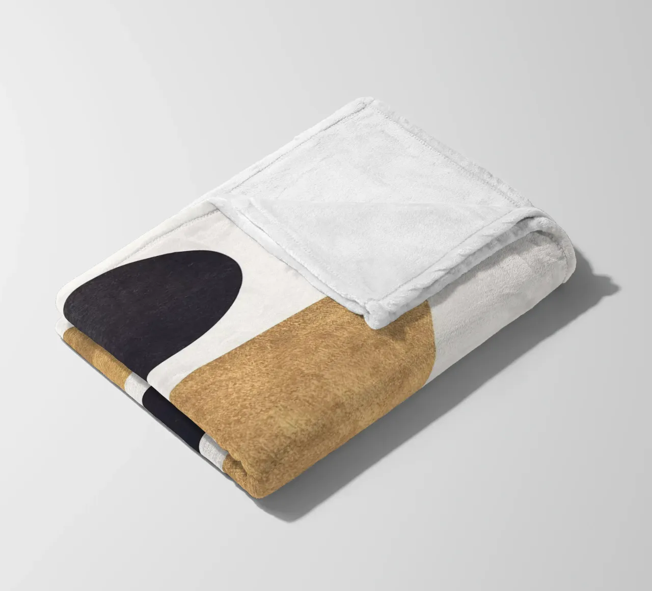 Forme geometriche - minimalismo in oro e nero coperta in pile da Whole©