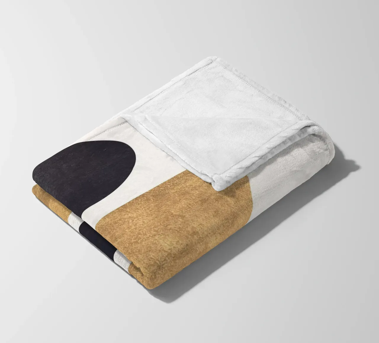 Forme geometriche - minimalismo in oro e nero coperta in pile da Whole©