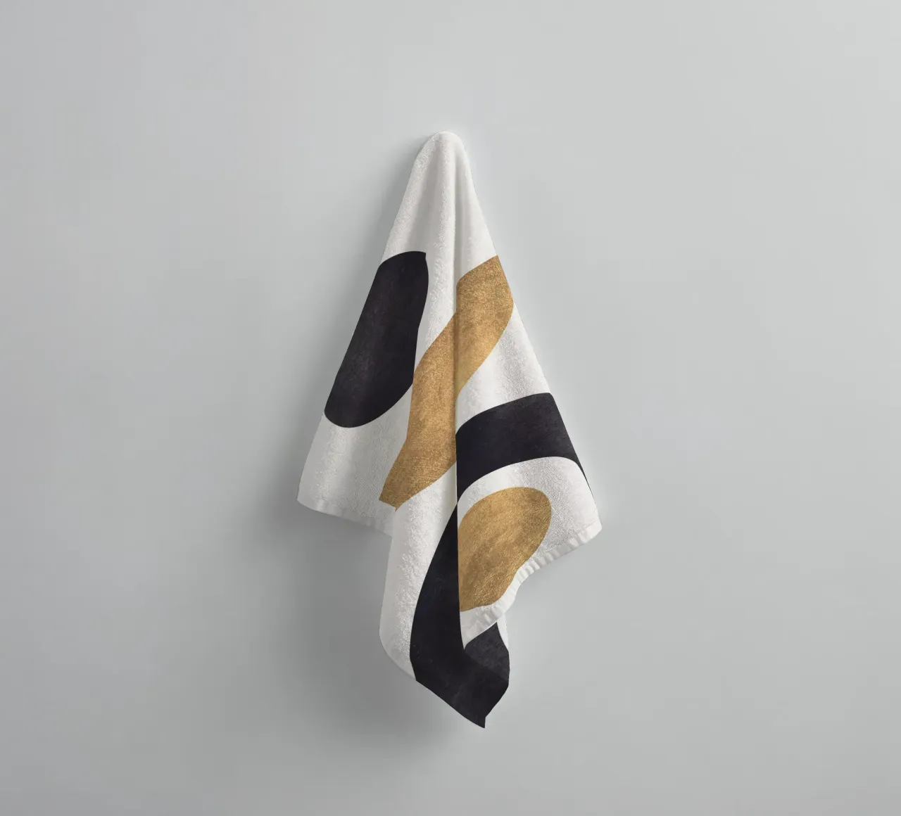 Forme geometriche - minimalismo in oro e nero asciugamano da bagno da Whole©