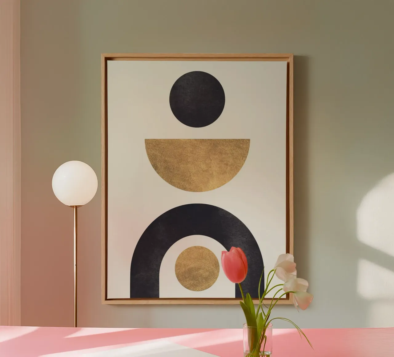 Forme geometriche - minimalismo in oro e nero tela da Whole©