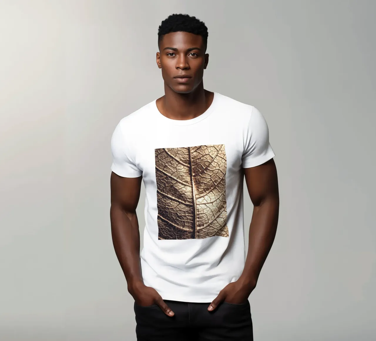 Gouden blad - natuurlijke textuur in metallic look t-shirt van Whole©