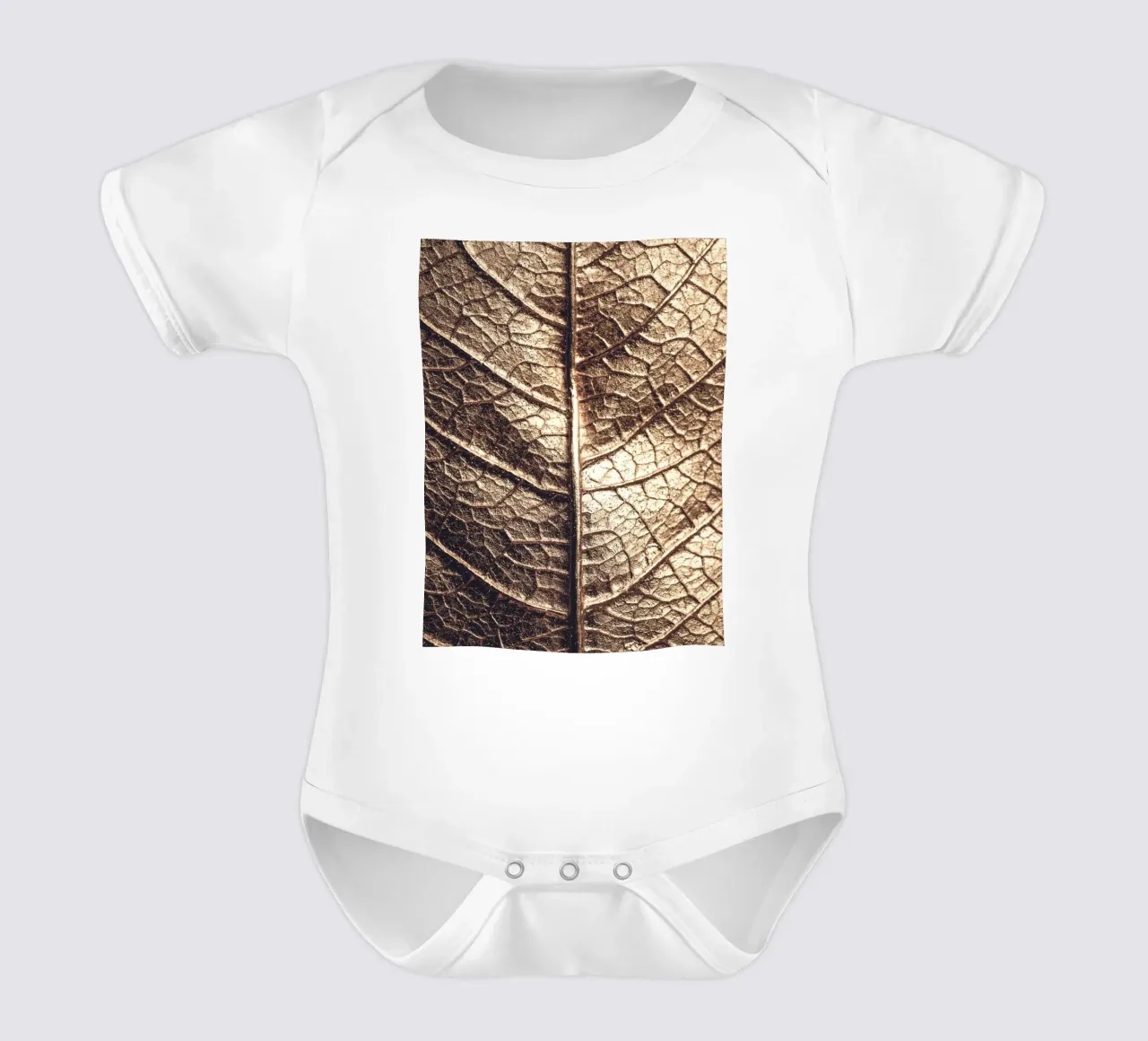 Foglia d'oro - texture naturale dall'aspetto metallico body neonato maniche corte da Whole©