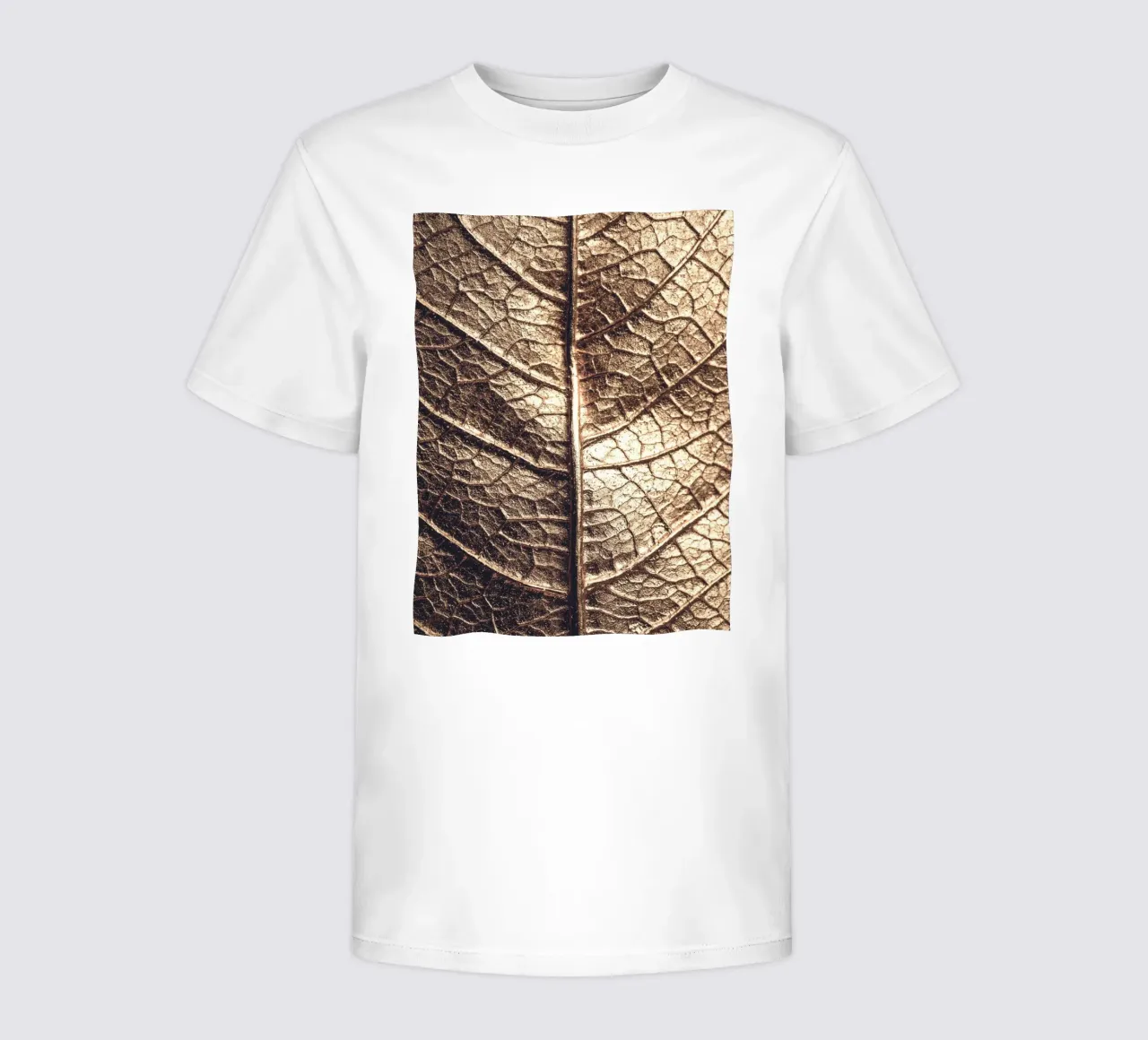 Golden leaf - natural texture in metallic look kids t-shirt by Whole©
