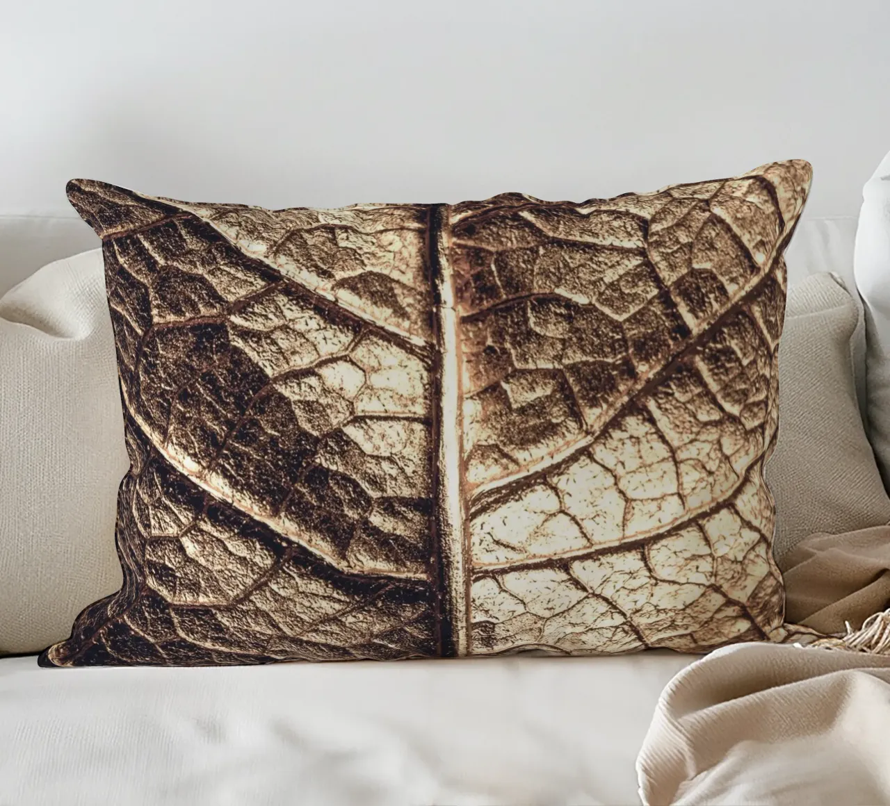 Foglia d'oro - texture naturale dall'aspetto metallico cuscino da Whole©