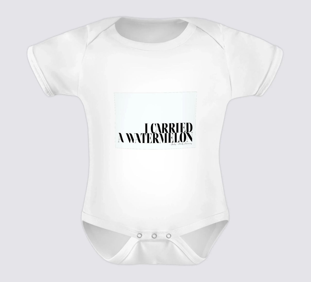 Ich trug eine Wassermelone schwarz und weiß Zitat - Dirty Dancing Kurzarm Babybody von Honeymoon Hotel