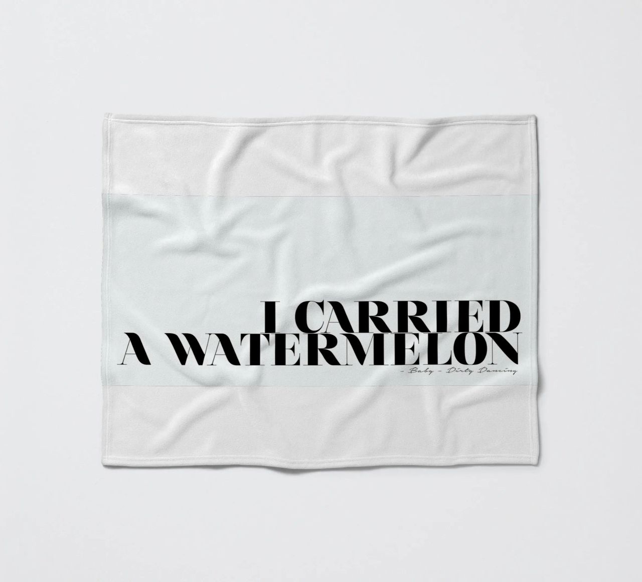 Ich trug eine Wassermelone schwarz und weiß Zitat - Dirty Dancing Fleecedecke von Honeymoon Hotel