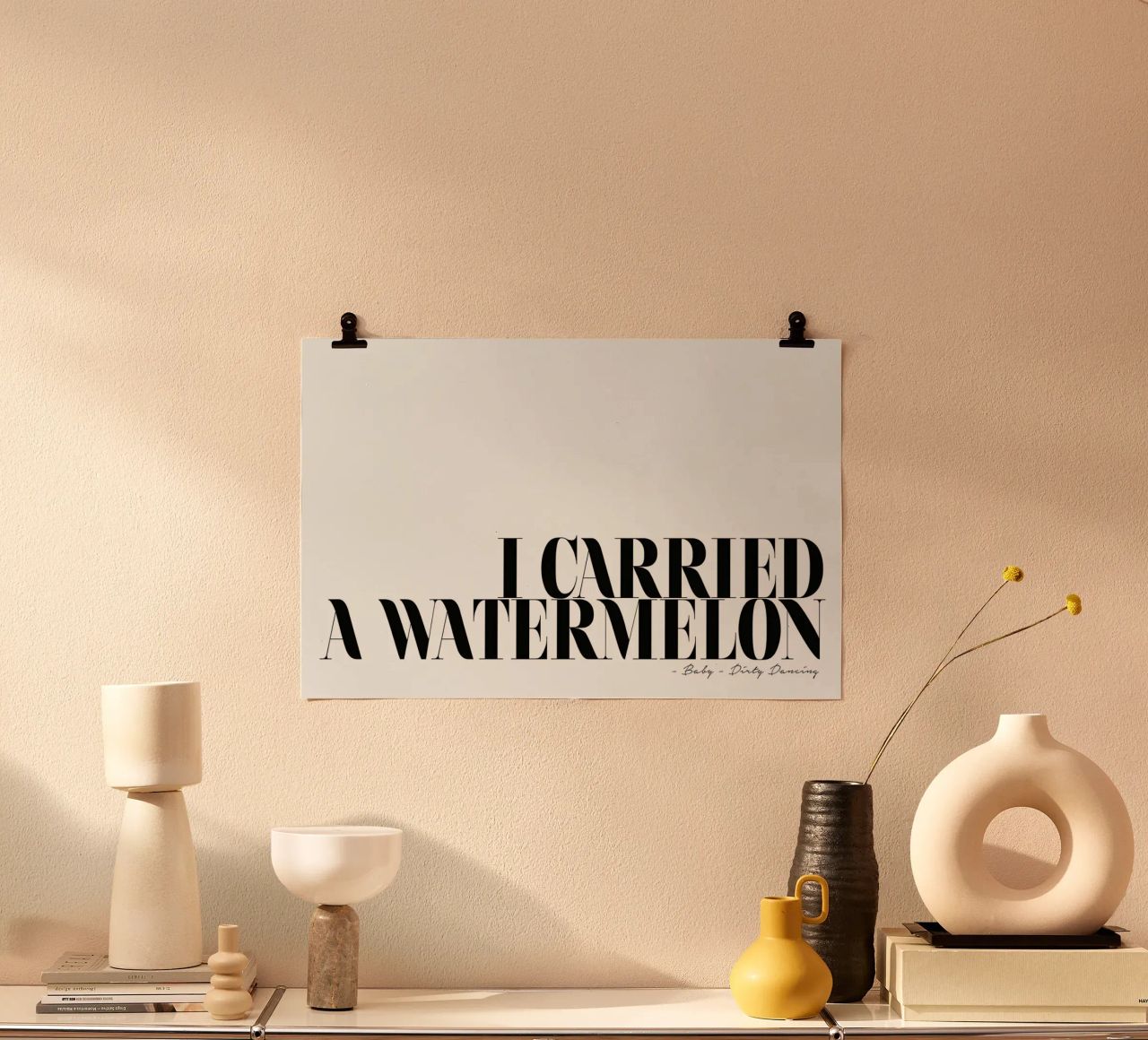 Ich trug eine Wassermelone schwarz und weiß Zitat - Dirty Dancing Poster von Honeymoon Hotel
