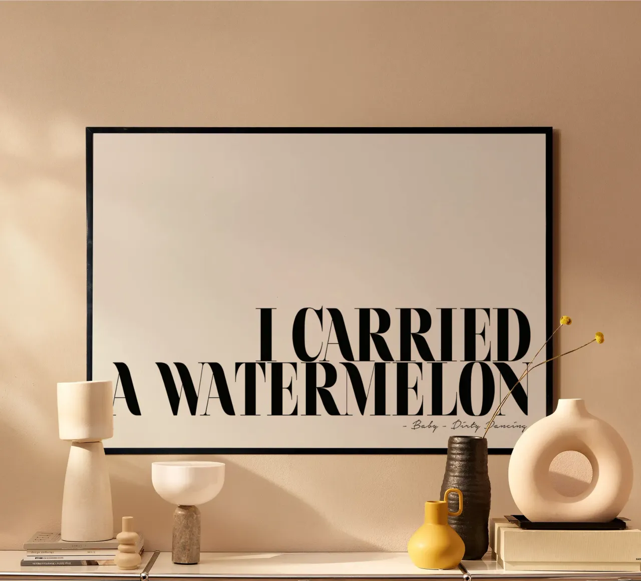 I Carried A Watermelon citazione in bianco e nero - Dirty Dancing poster da Honeymoon Hotel