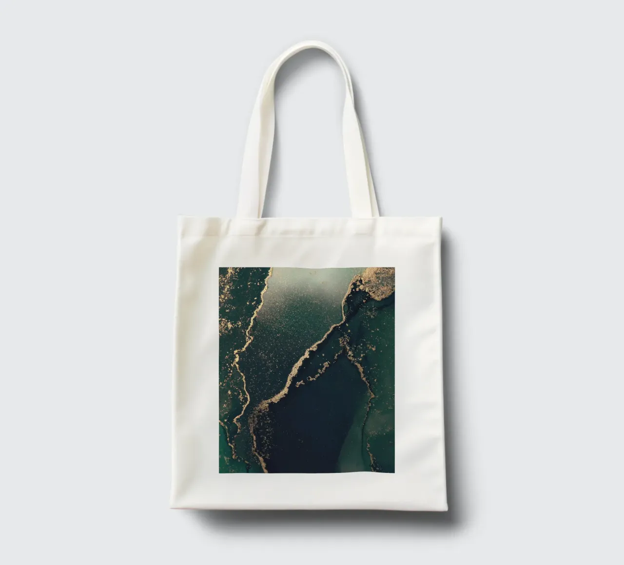 Abstract marble look - green and gold art tote bag by Whole©