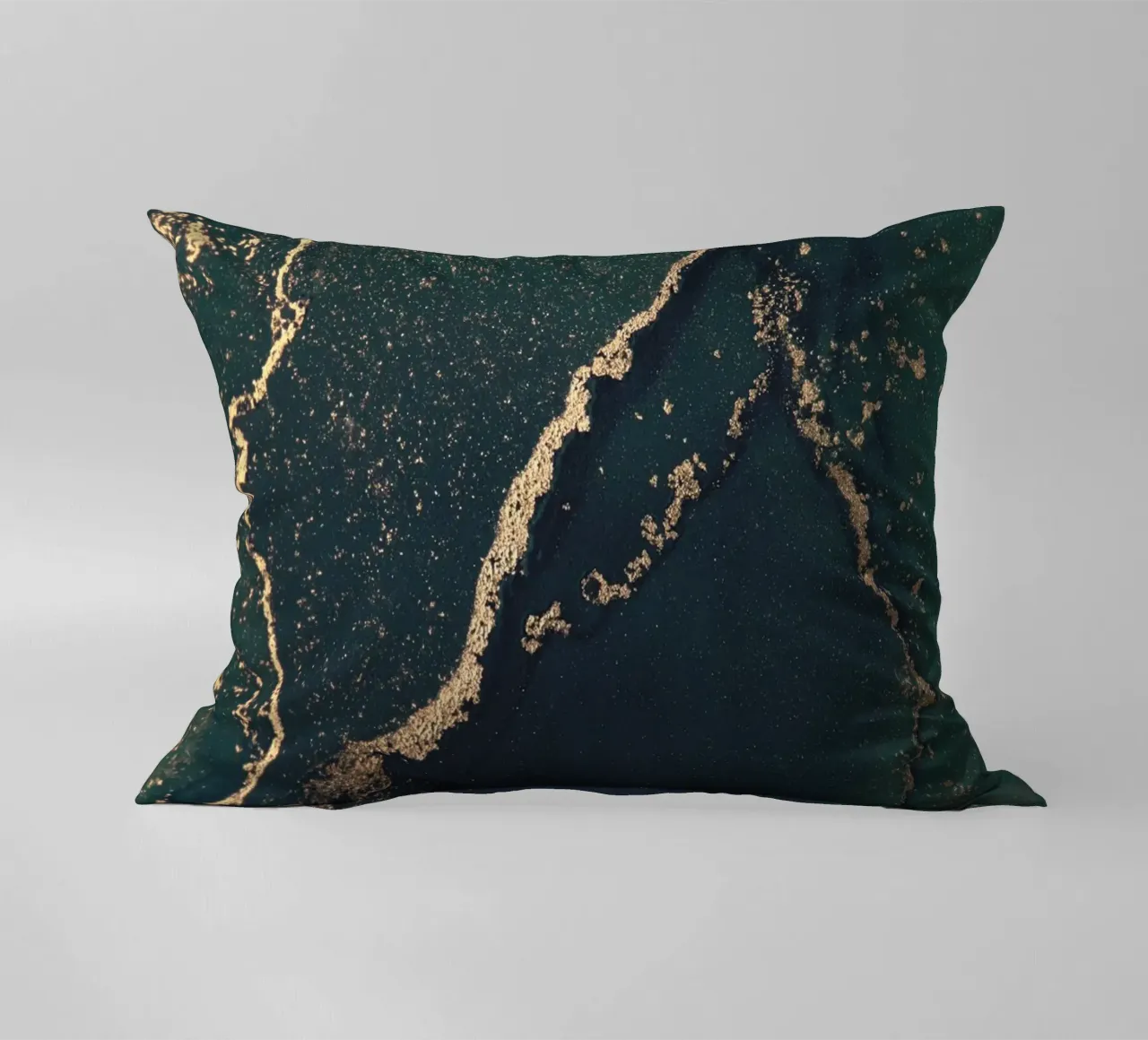 Abstract marble look - green and gold art decorative cushion by Whole©