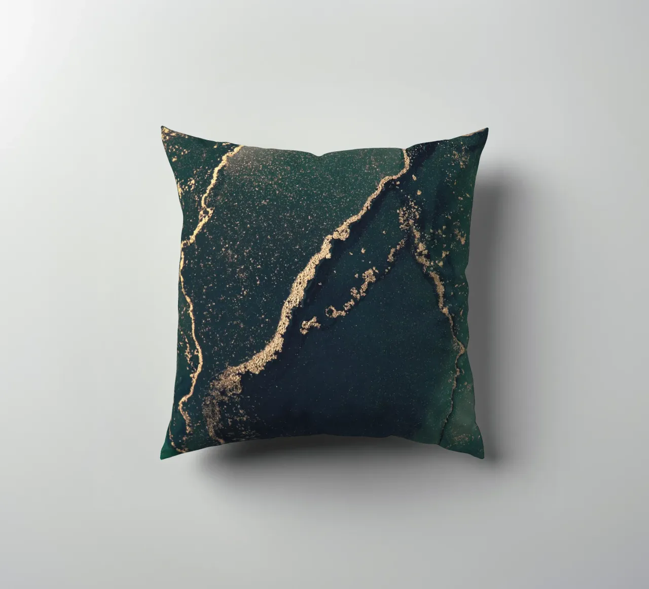 Abstract marble look - green and gold art decorative cushion by Whole©