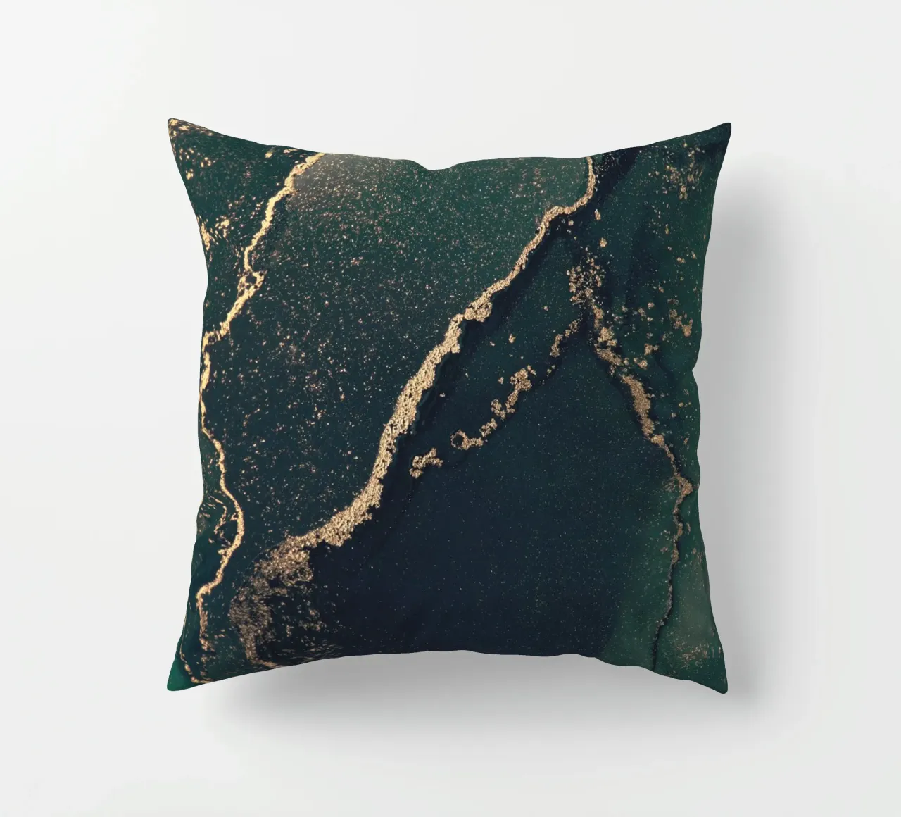 Abstract marble look - green and gold art decorative cushion by Whole©