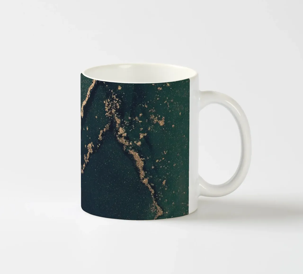 Abstract marble look - green and gold art ceramic mug by Whole©