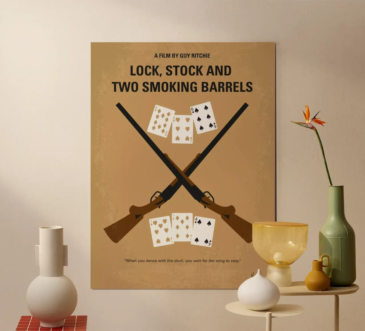 No441 My Lock, Stock and Two Smoking Barrels minimal movie p poster con telaio in plastica da Chungkong