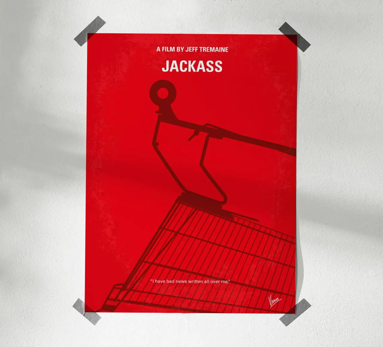 No444 My Jackass minimal movie poster poster con telaio in legno da Chungkong