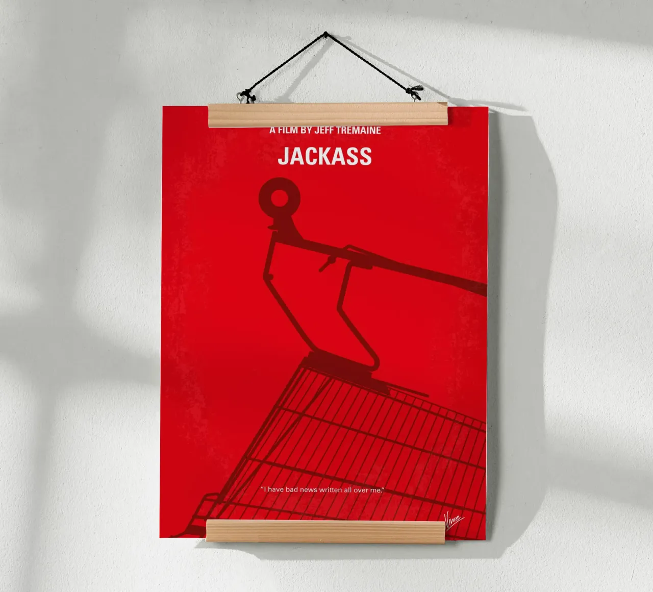 No444 My Jackass minimal movie poster poster con telaio in legno da Chungkong