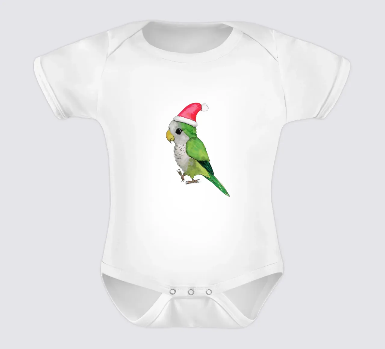 Pappagallo quacchero di Natale body neonato maniche corte da BwiseLizzy