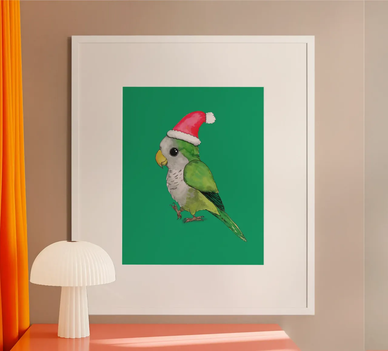 Pappagallo quacchero di Natale carta hahnemühle da BwiseLizzy