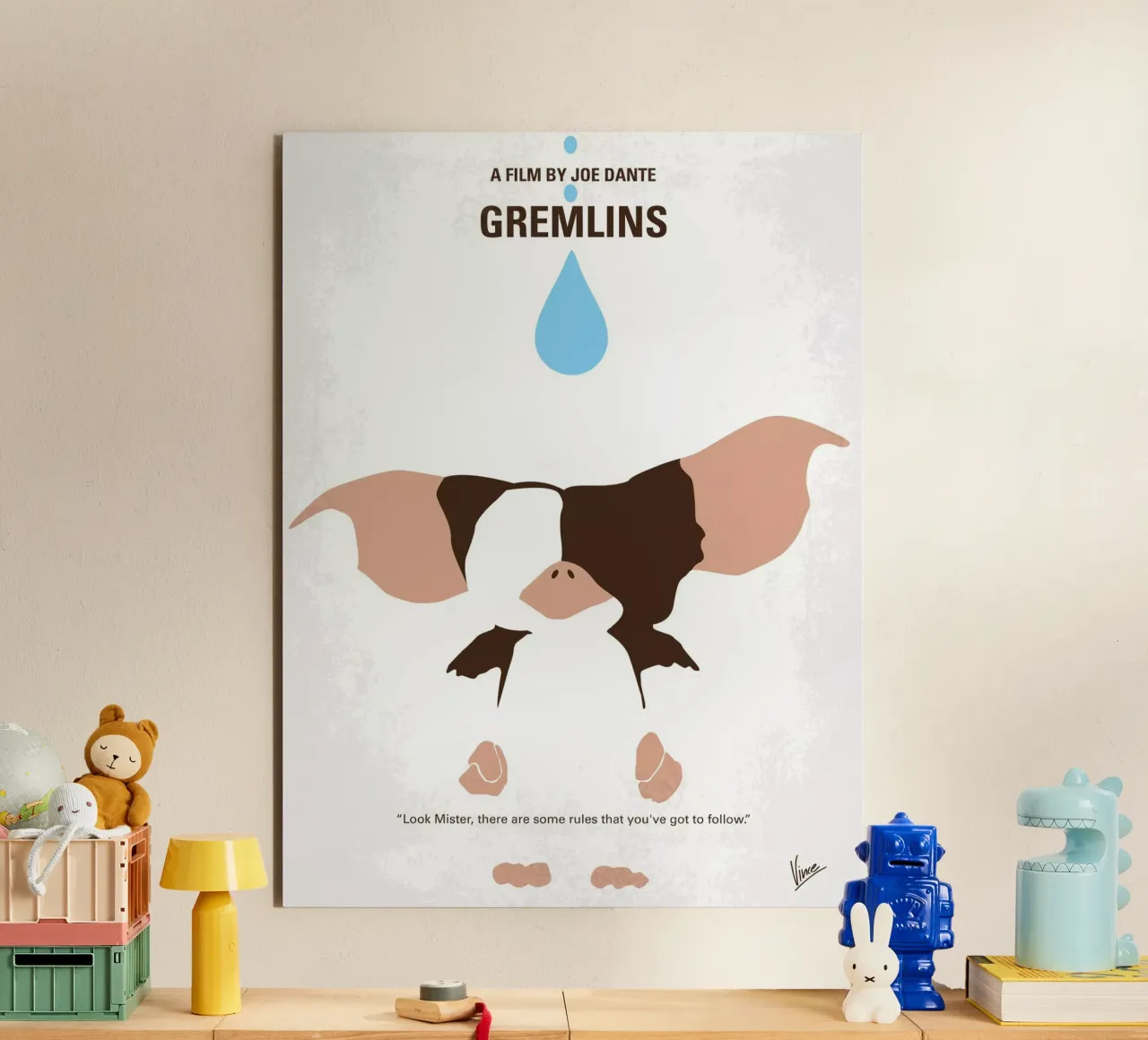 No451 My Gremlins minimal movie poster alluminio dibond da Chungkong