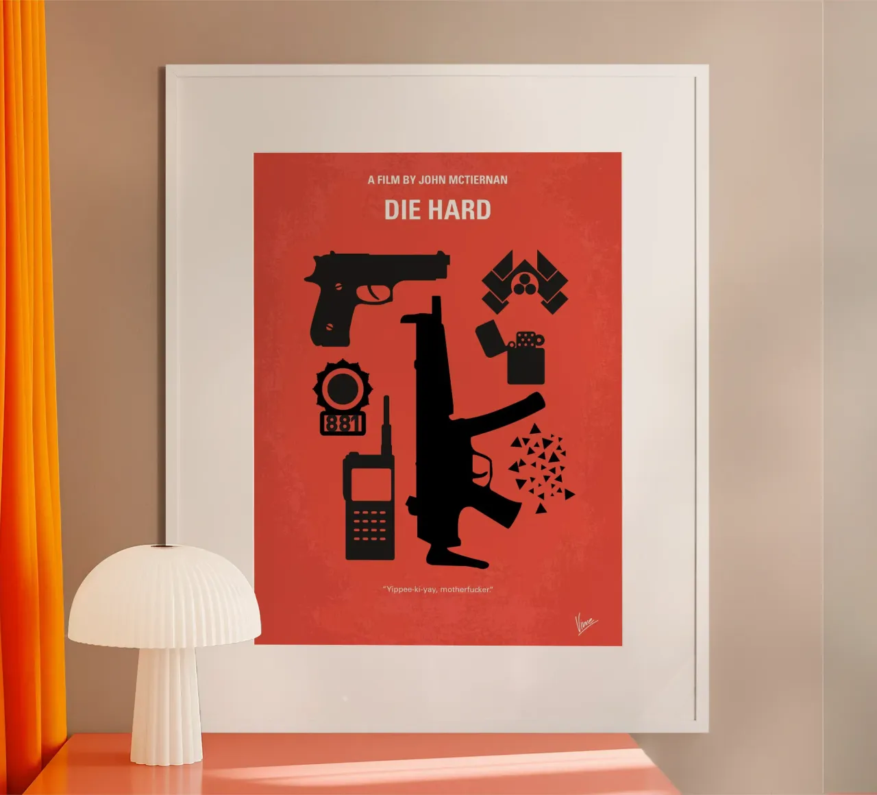 No453 My Die Hard minimal movie poster poster con telaio in alluminio da Chungkong