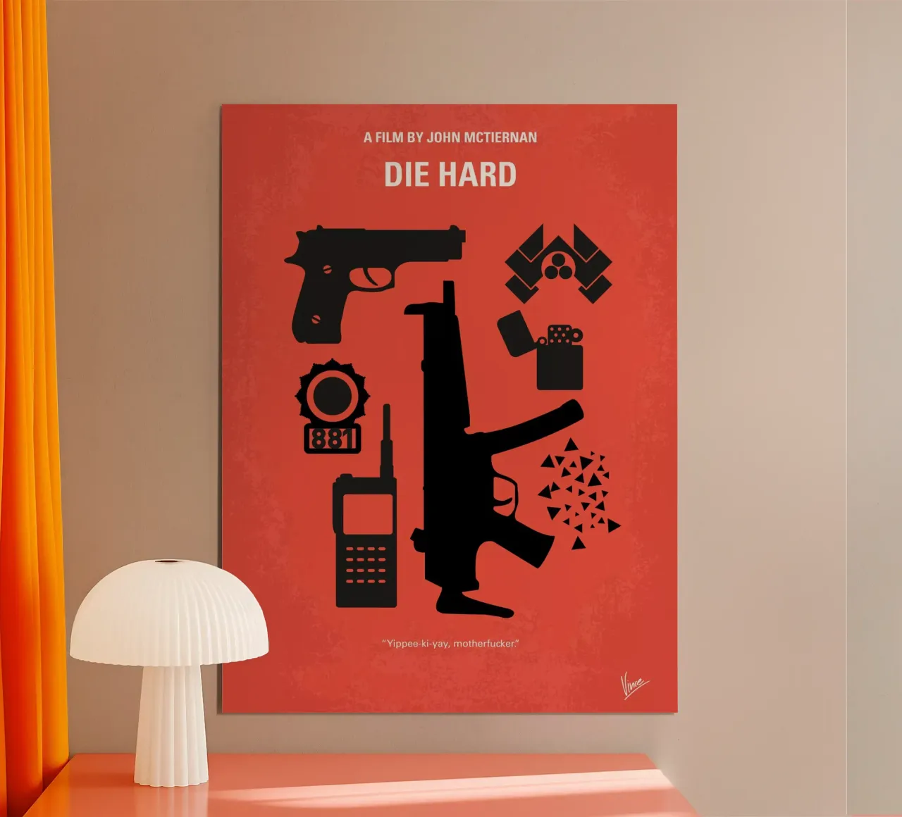 No453 My Die Hard minimal movie poster poster con telaio in alluminio da Chungkong