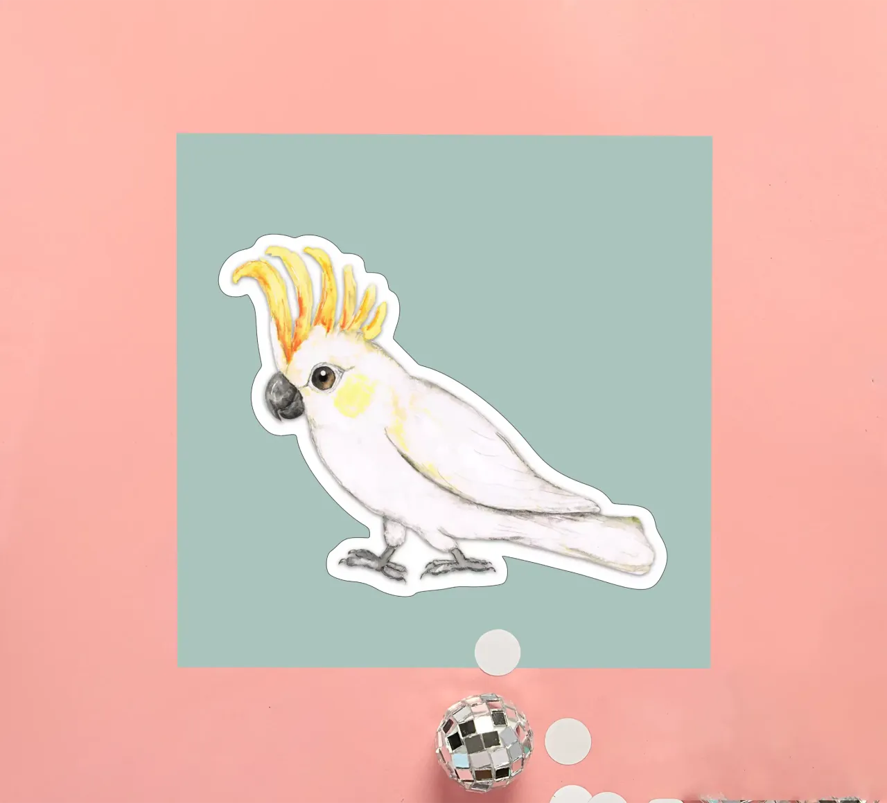 Cacatua dalle creste di zolfo adesivo da BwiseLizzy