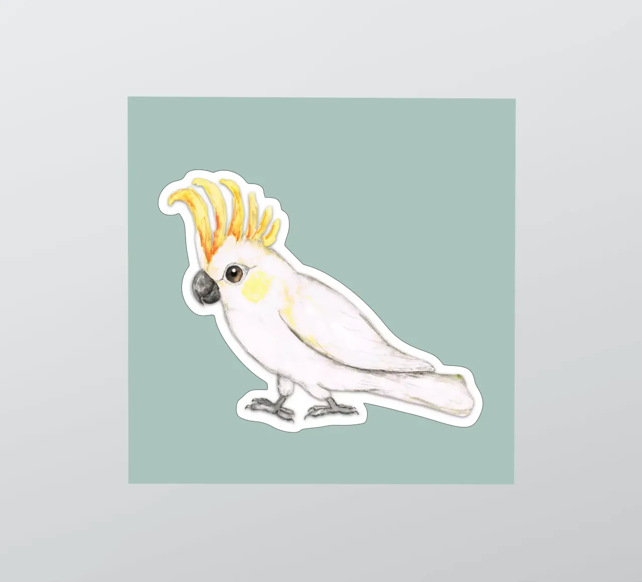 Cacatua dalle creste di zolfo adesivo da BwiseLizzy