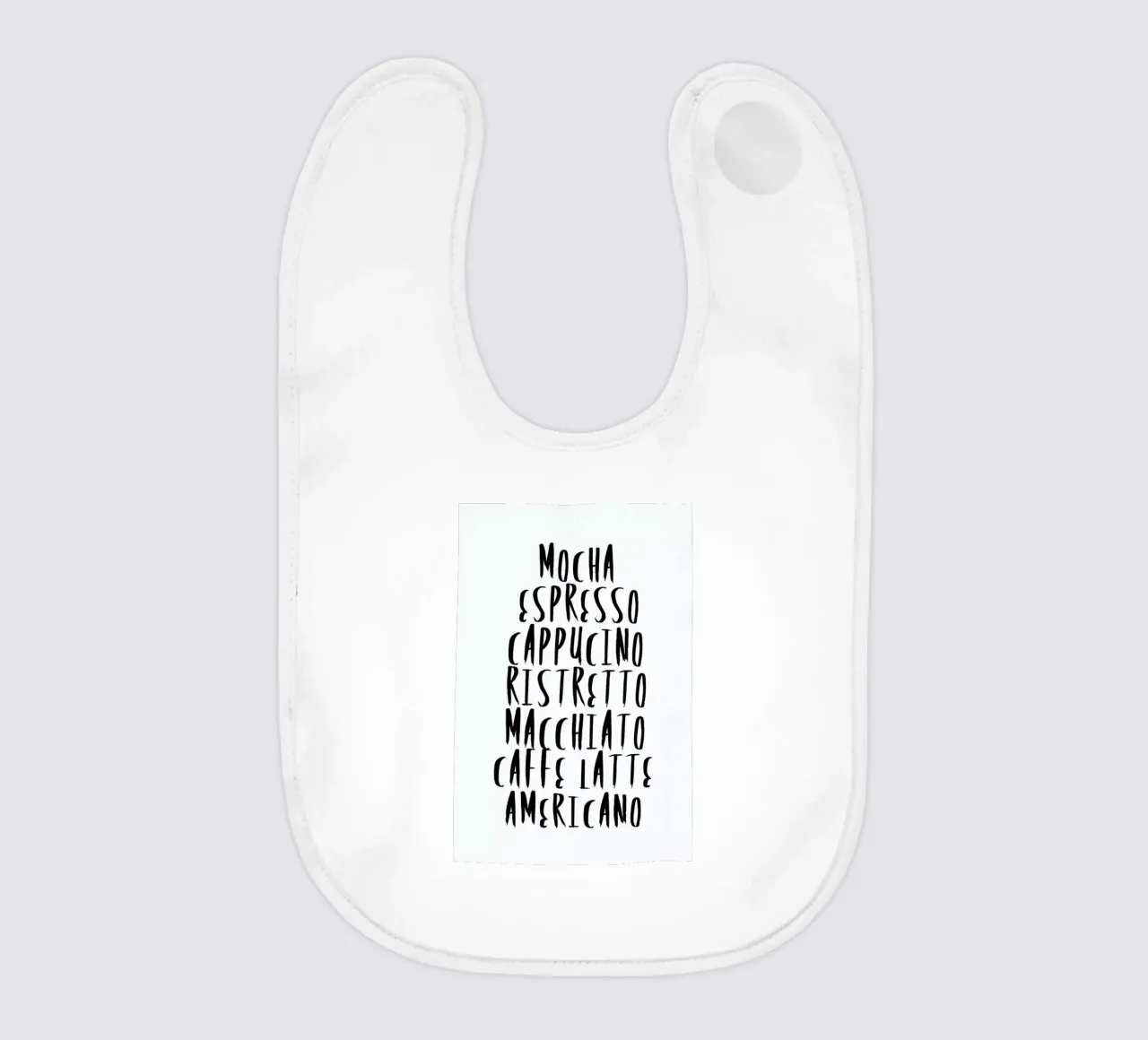 Coffee baby bib by Honeymoon Hotel