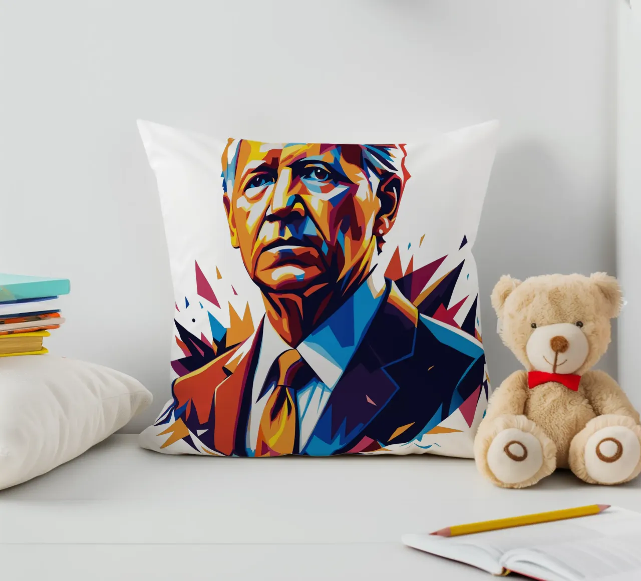 Joe Biden in WPAP Pop Art cuscino da vectorartnesia