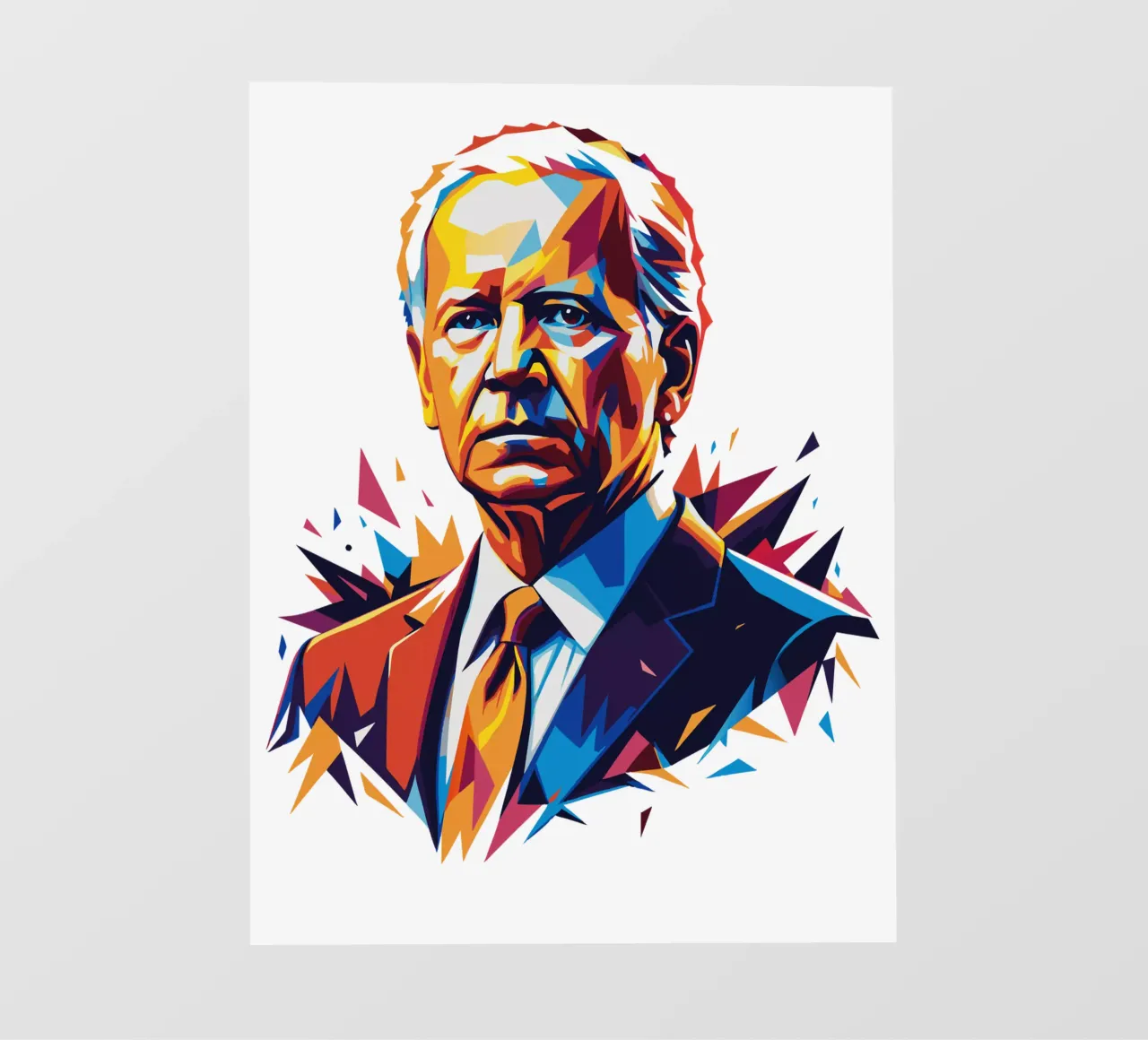 Joe Biden in WPAP Pop Art pellicola backlit da vectorartnesia